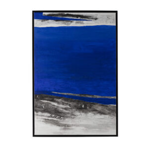 Lienzos Enmarcados 80x5x120 Madera/Lienzo/Acrilico -- Blanco/Negro/Azul