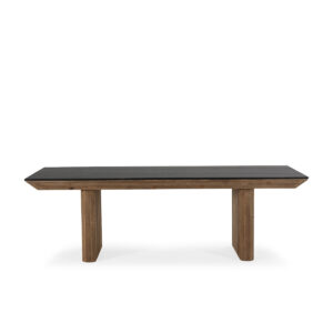 Mesa Comedor 240x100x76 Madera de Pino Recuperado/Madera de Roble -- Natural Envejecido/Negro