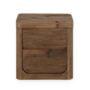 Mesita de Noche 55x45x56 Madera de Pino Recuperado -- Natural Envejecido