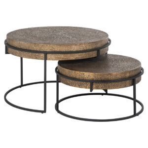 Mesa de centro Derby en negro y oro (Juego de 2)