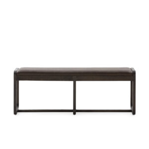 Banco 130x42x47 Madera de Olmo/P.Piel -- Marrón