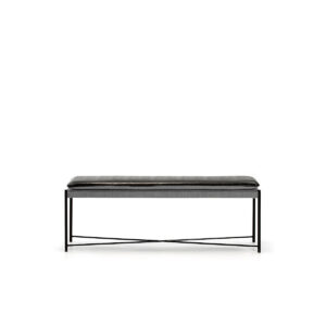 Banco 132x33x48 Metal/Tela/P.Piel -- Negro/Gris