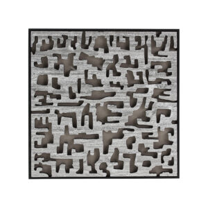 Cuadro 60x6x60 Madera Negro/DM Plateado