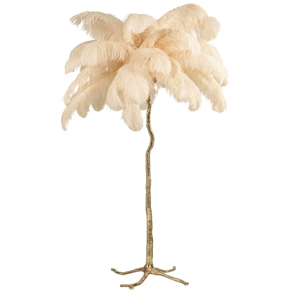 lámpara de pie plumas avestruz lámpara de pie plumas avestruz