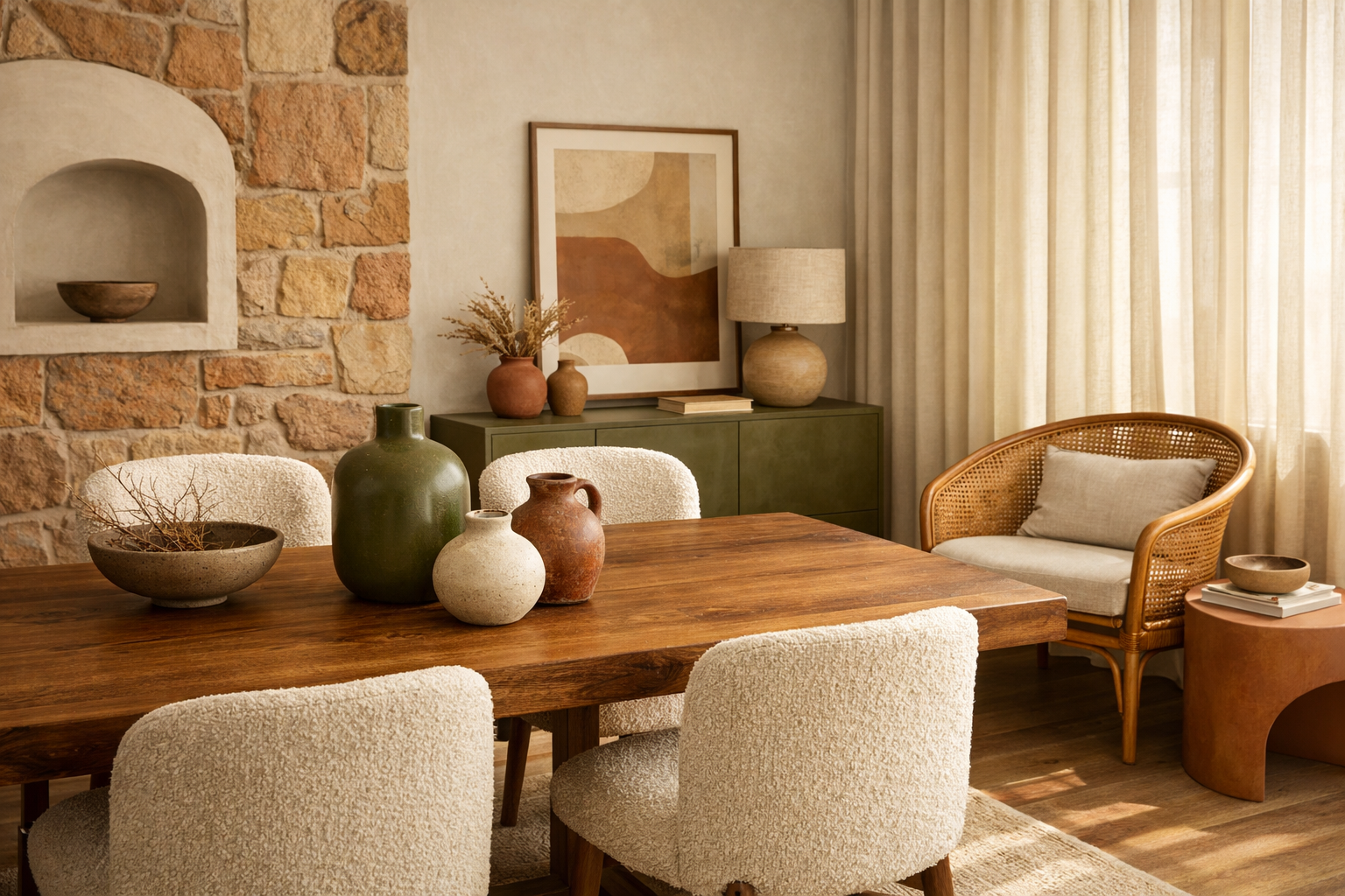 Materiales decoración 2026: Materiales en tendencia 2026: cómo elegir madera, piedra y textiles naturales para un hogar con a
