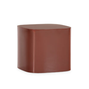 Mesa Auxiliar 45x45x40 Polvo de Piedra y Resina -- Terracota/Brillo