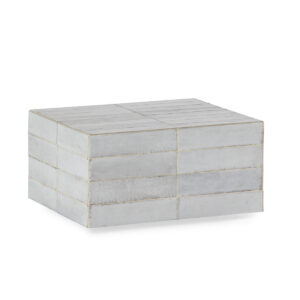 Mesa de Centro 48x48x27 Cerámica -- Blanco