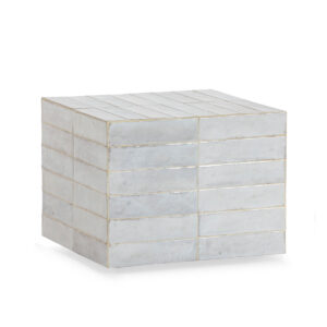 Mesa de Centro 48x48x39 Cerámica -- Blanco
