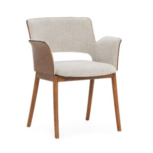 Silla 65x58x76 Madera/Tela -- Nogal/Blanco Roto