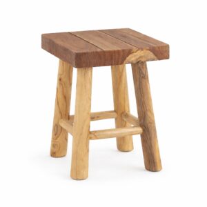 Taburete 30x30x31 Madera de Teca -- Natural