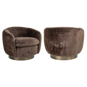 Lounge chair Colmar chocolat fluffy swivel