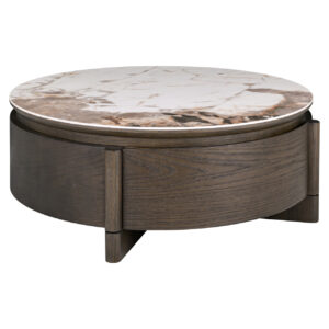 Coffee table Langford brown 90Ø 1-drawer