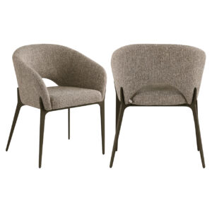 Dining chair Kenzi brown tweed