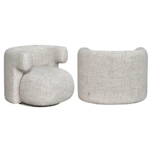Lounge chair Talley cream tweed swivel