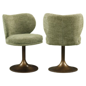 Dining chair Amely pistache softweave swivel