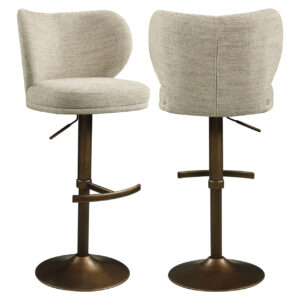 Bar stool Amely natural softweave swivel