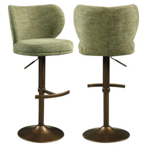 Bar stool Amely pistache softweave swivel