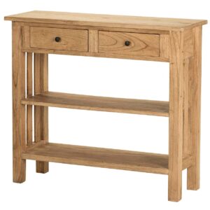 CONSOLA 2 CAJONES MADERA MINDI NATURAL 90x30x80 CM