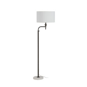 Lámpara de Pié sin pantalla 24x24x146 Latón/Mármol -- Plomo/Blanco