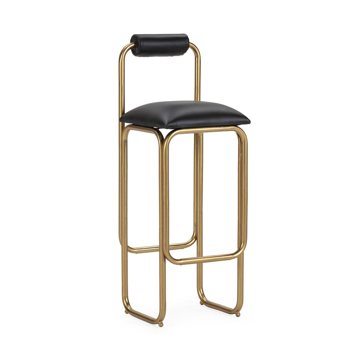 Taburete 38x38x107 Metal/P.Piel -- Dorado/Negro Taburete 38x38x107 Metal/P.Piel -- Dorado/Negro
