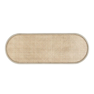 Cabecero 180x3x65 Madera de Cedro/Ratán -- Blanco Velado/Natural
