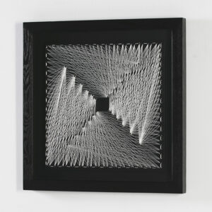Cuadro 80x5x80 Hilos/Madera Negro