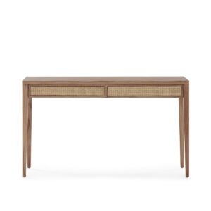 Escritorio 140x55x80 Madera de Cedro/Ratán -- Natural Velado/Natural