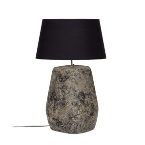 Lámpara de Sobremesa sin pantalla 35x35x45 Fibrocemento/Metal -- Negro Envejecido/Dorado
