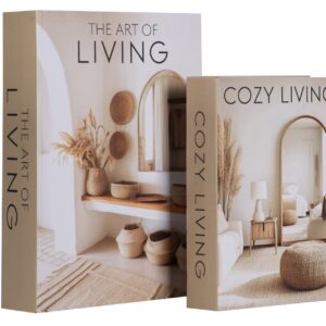 SET 2 CAJAS LIBRO DECORACION 34x25x7 27x20x6 CM