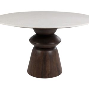 MESA COMEDOR MINDI MARMOL TRAVERTINO 129 x129x76CM