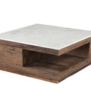 MESA DE CENTRO MINDI MARMOL MARRON 80x80x35 CM
