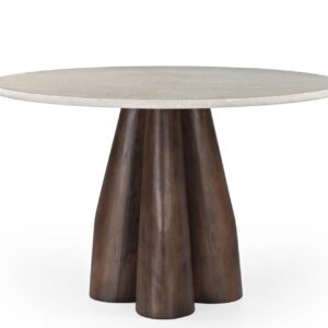 MESA COMEDOR MINDI MARMOL TRAVERTINO 120x120x76 CM