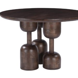 MESA COMEDOR MADERA MINDI MARRON 120x120x76 CM