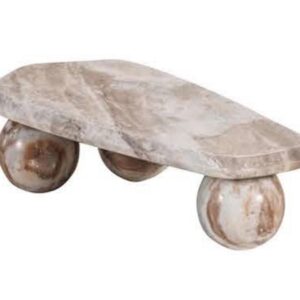MESA CENTRO MARMOL TRAVERTINO MARRON 120x70x32 CM