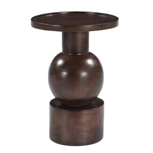MESA AUXILIAR MADERA MINDI MARRON 35x35x50 CM