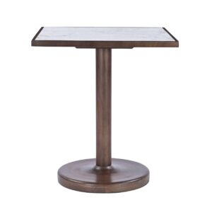 MESA BAR MADERA MINDI MARMOL 70x70x75 CM