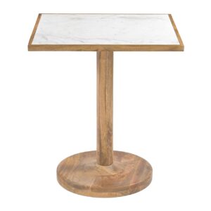 MESA BAR MADERA MINDI MARMOL MARRON 70x70x75 CM