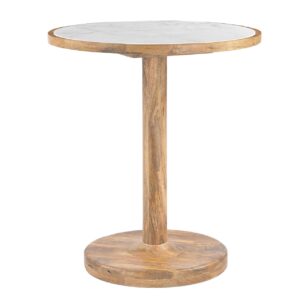MESA BAR MADERA MINDI MARMOL MARRON 70x70x75 CM