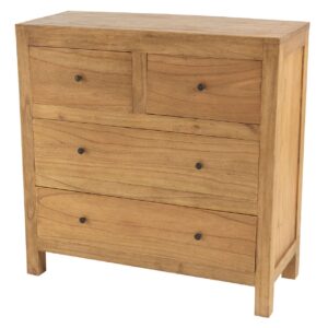 COMODA 3 CAJONES MADERA MINDI MARRON 90x35x90 CM
