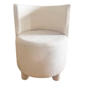 BUTACA CHENILLA BEIGE CON PATAS 65x65x78 CM