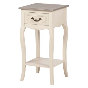 MESITA DE NOCHE 1 CAJON PINO MDF BEIGE 35x35x69 CM