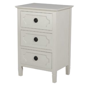 MESITA 3 CAJONES PINO MDF BLANCO 48x40x66 CM