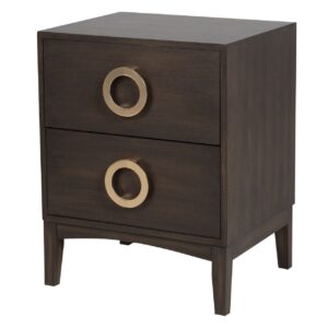 MESITA 2 CAJONES PINO MDF MARRON 55x40x58 CM
