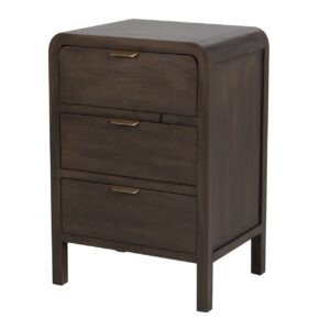 MESITA 3 CAJONES PINO MDF MARRON 45x35x66 CM