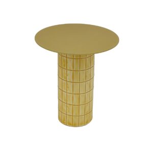 MESA AUXILIAR METAL CRISTAL AMARILLO 45x45x50 CM