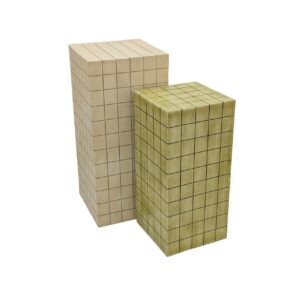SET 2 PEDESTALES VERDE 36x36x80 31x31x66 CM