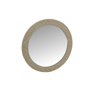 ESPEJO REDONDO METAL BEIGE 78x4x78 CM