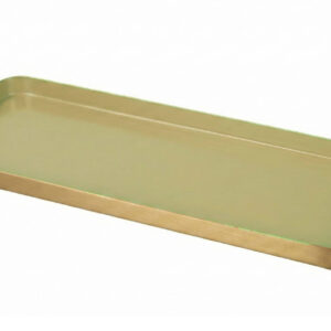 BANDEJA METAL RECT VERDE DORADA 30x2x14 CM
