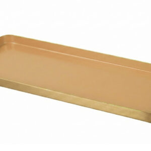BANDEJA METAL RECT BEIGE DORADA 30x2x14 CM