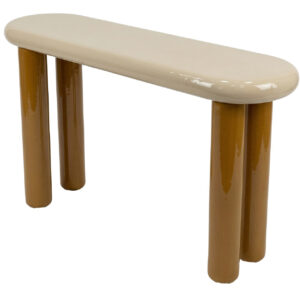 CONSOLA METAL BEIGE MOSTAZA 120x35x83 CM